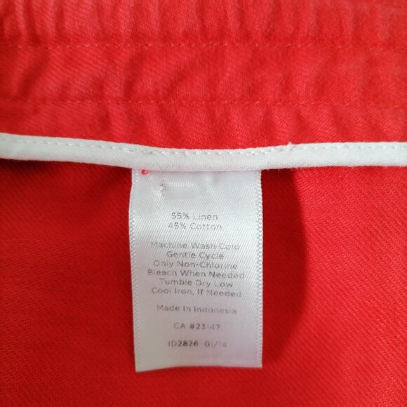 Talbots Womens Bright Red Y2K Whimsigoth Linen Blend A-Line Mini Skirts Size 14 - Picture 6 of 7